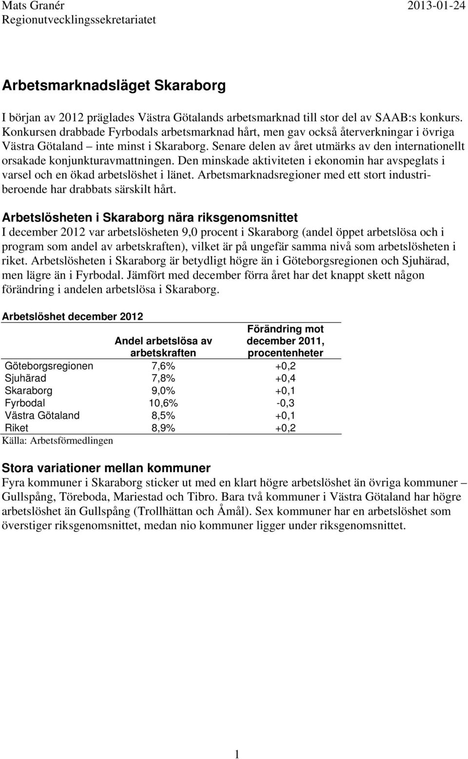 Senare delen av året utmärks av den internationellt orsakade konjunkturavmattningen. Den minskade aktiviteten i ekonomin har avspeglats i varsel och en ökad arbetslöshet i länet.