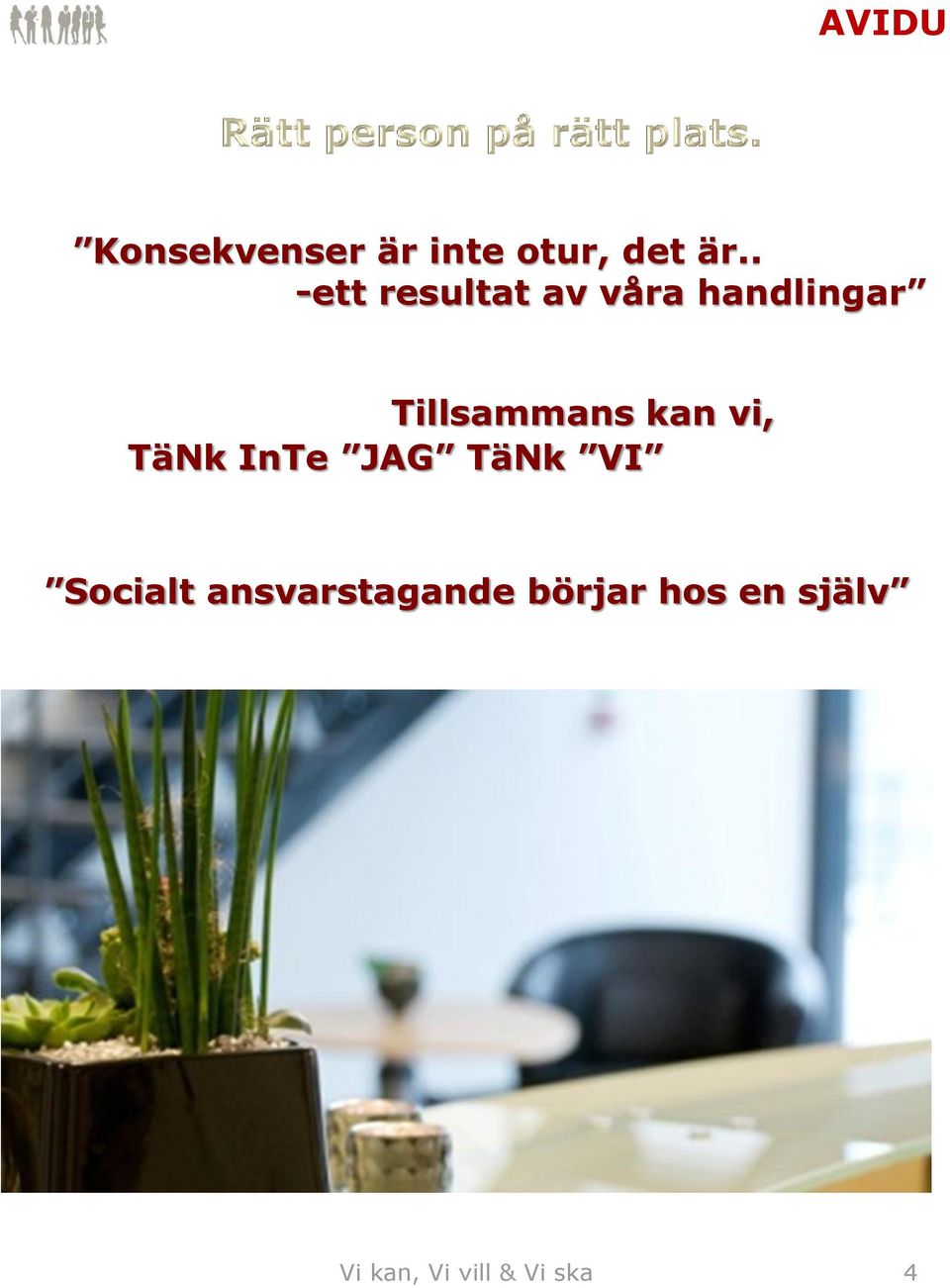 Tillsammans kan vi, TäNk InTe JAG TäNk