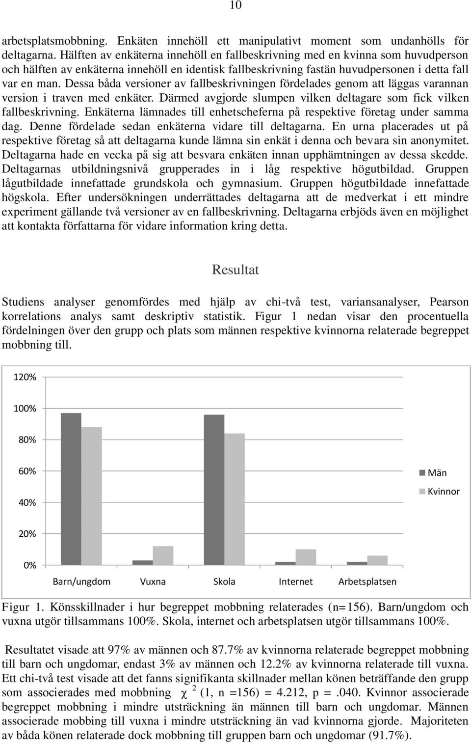 Dessa båda versioner av fallbeskrivningen fördelades genom att läggas varannan version i traven med enkäter. Därmed avgjorde slumpen vilken deltagare som fick vilken fallbeskrivning.