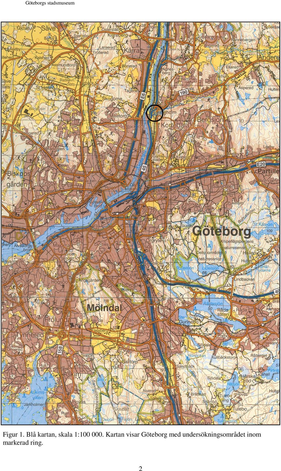 Kartan visar Göteborg med