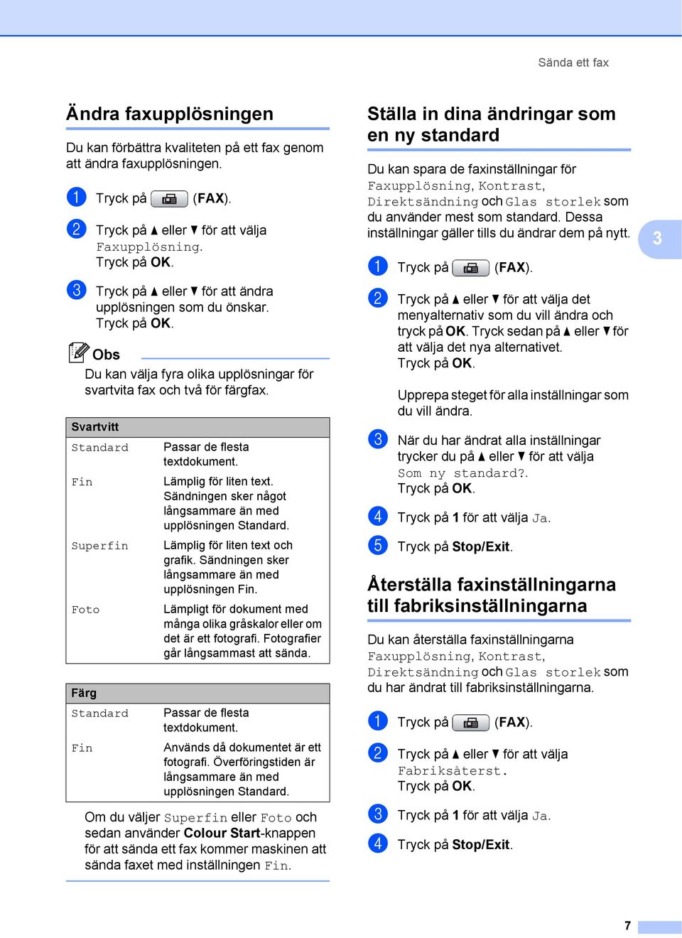 Svartvitt Standard Fin Superfin Foto Färg Standard Fin Passar de flesta textdokument. Lämplig för liten text. Sändningen sker något långsammare än med upplösningen Standard.