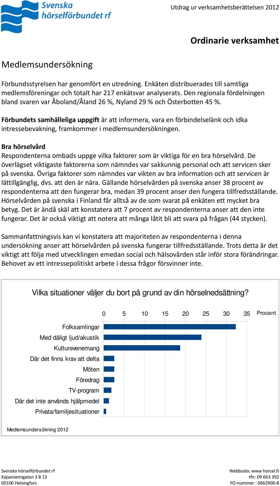 Förbundets samhälleliga uppgift är att informera, vara en förbindelselänk och idka intressebevakning, framkommer i medlemsundersökningen.