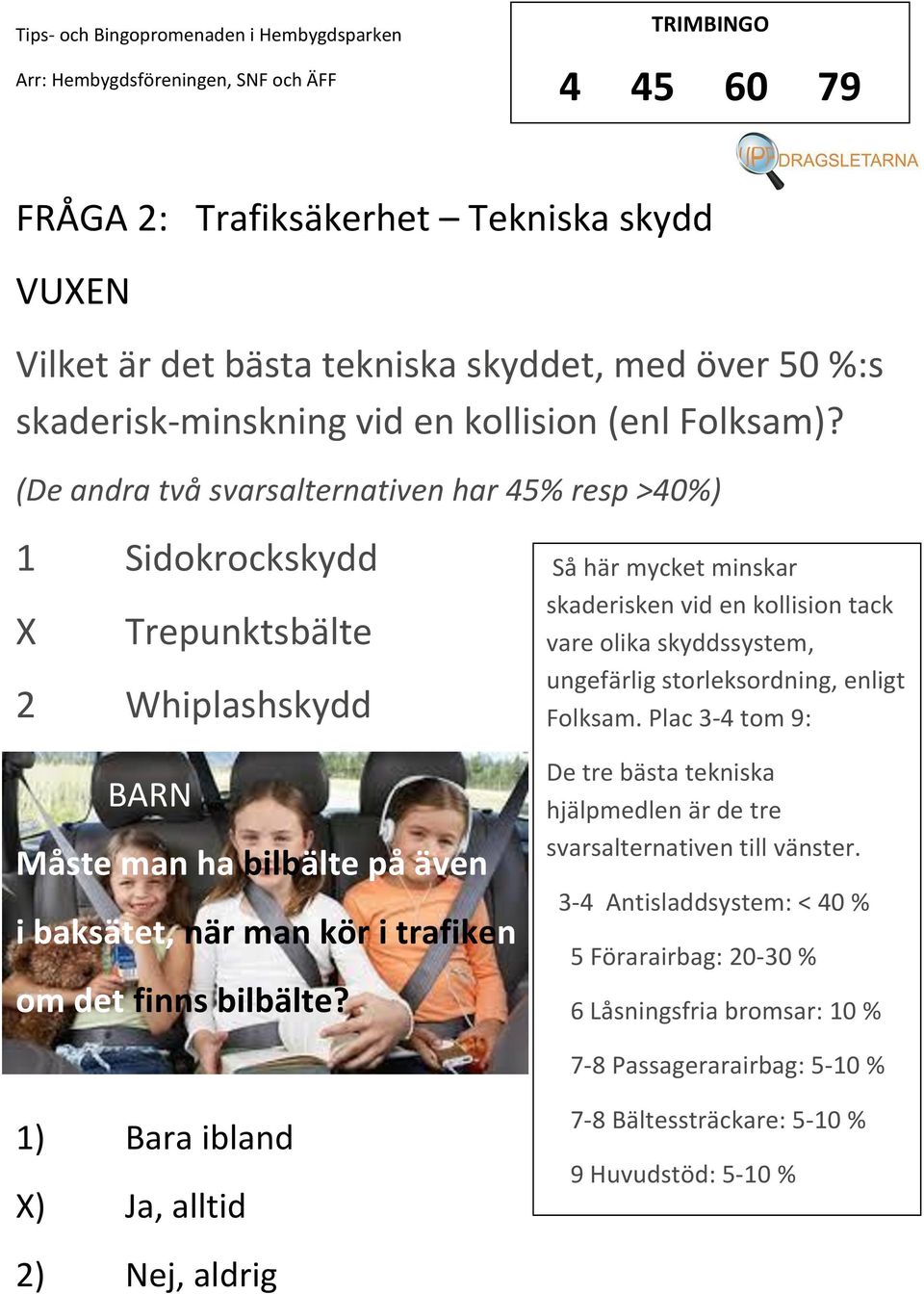 Så här mycket minskar skaderisken vid en kollision tack vare olika skyddssystem, ungefärlig storleksordning, enligt Folksam.