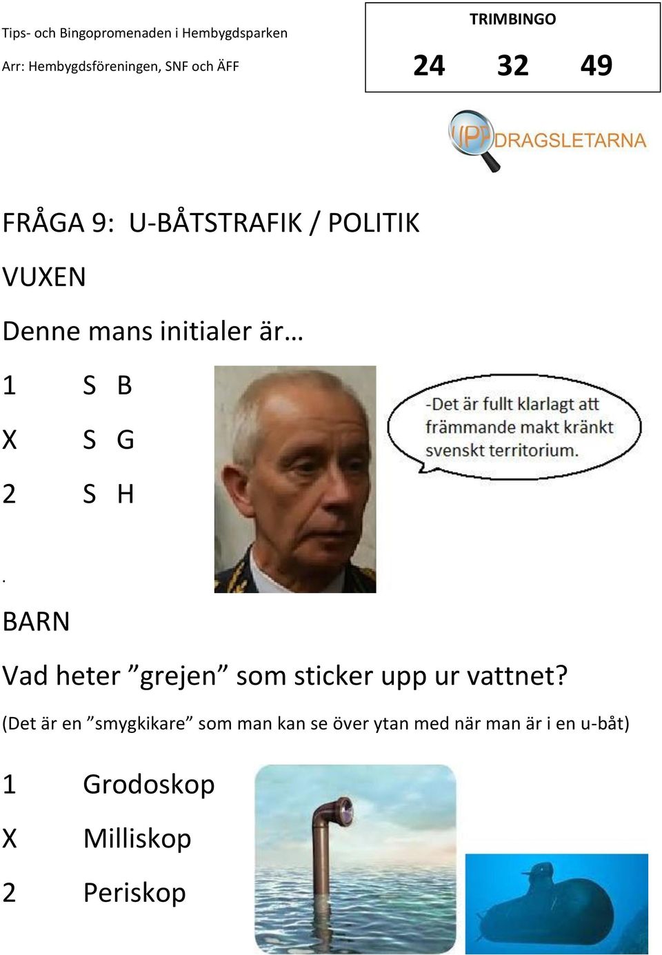 Vad heter grejen som sticker upp ur vattnet?