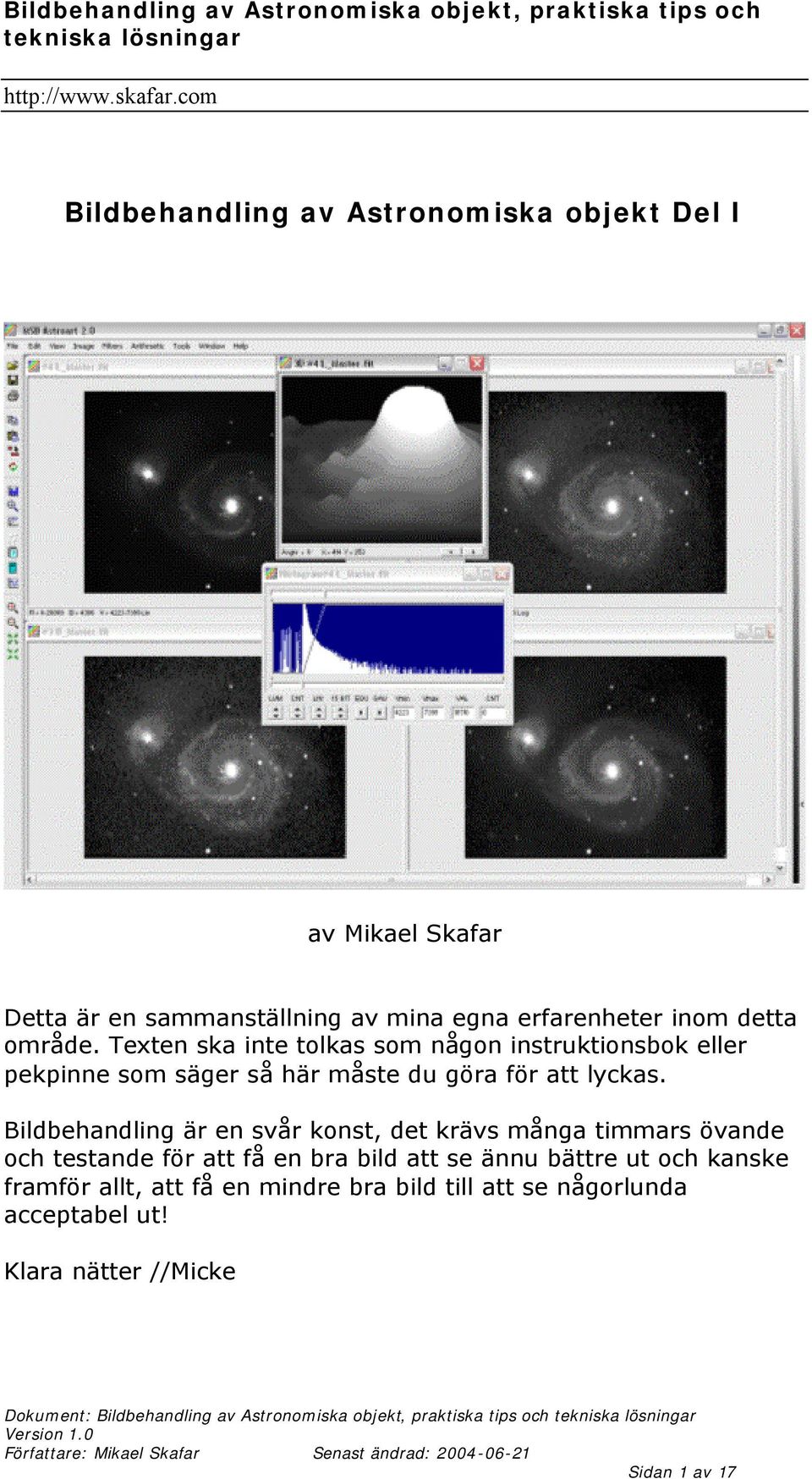 Texten ska inte tolkas som någon instruktionsbok eller pekpinne som säger så här måste du göra för att lyckas.