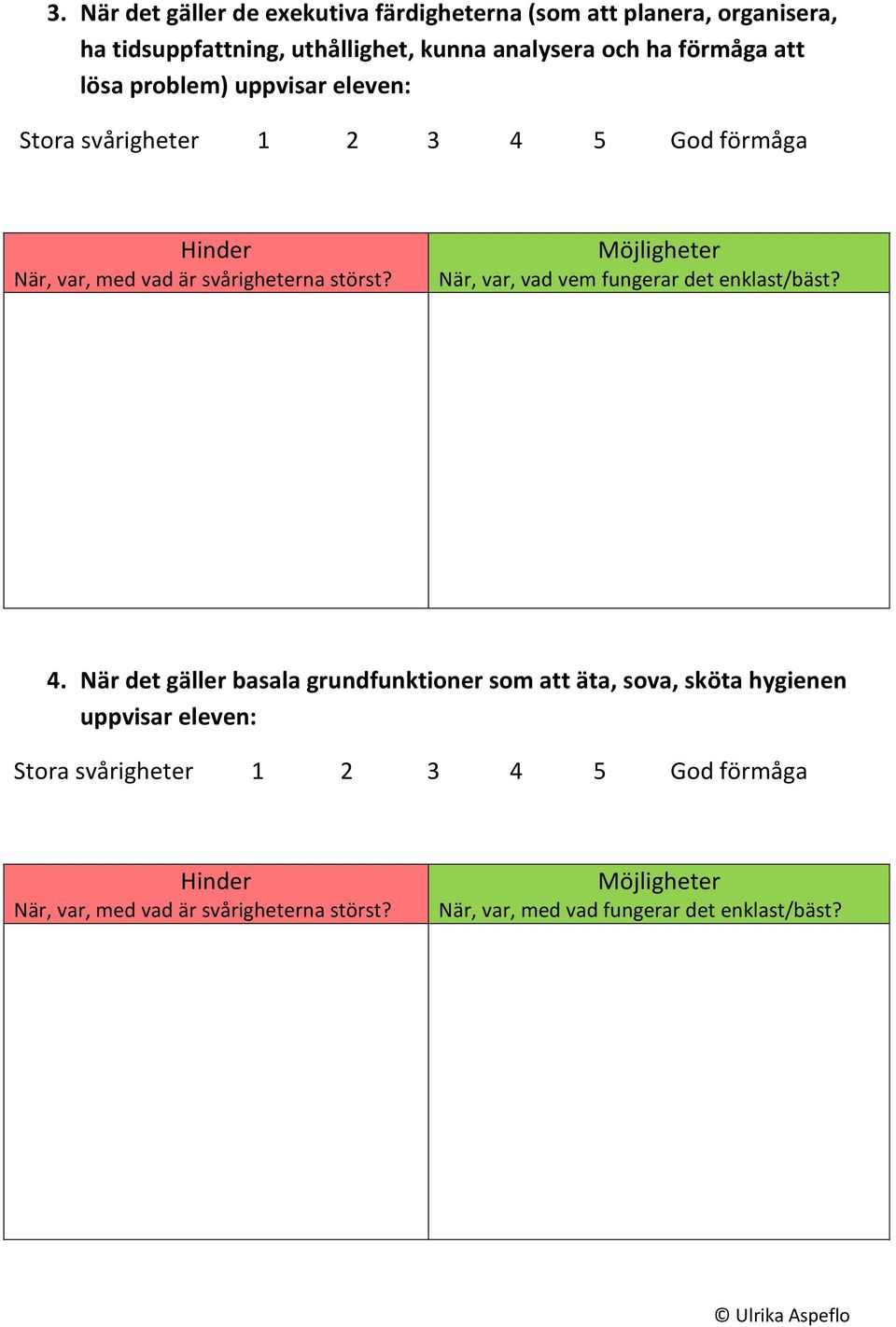 Möjligheter När, var, vad vem fungerar det enklast/bäst? 4.