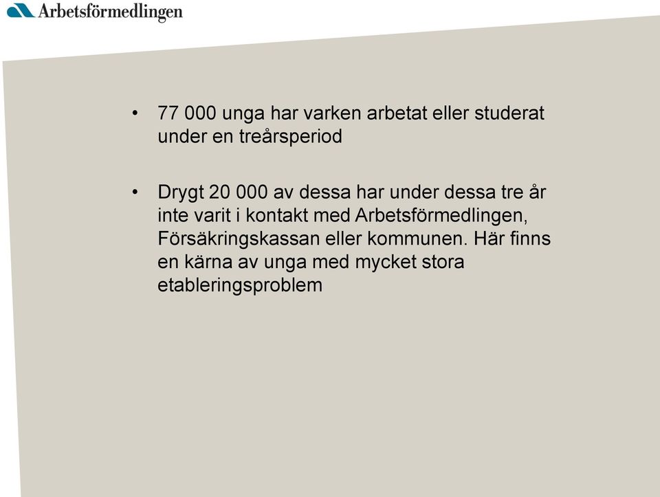 varit i kontakt med Arbetsförmedlingen, Försäkringskassan eller