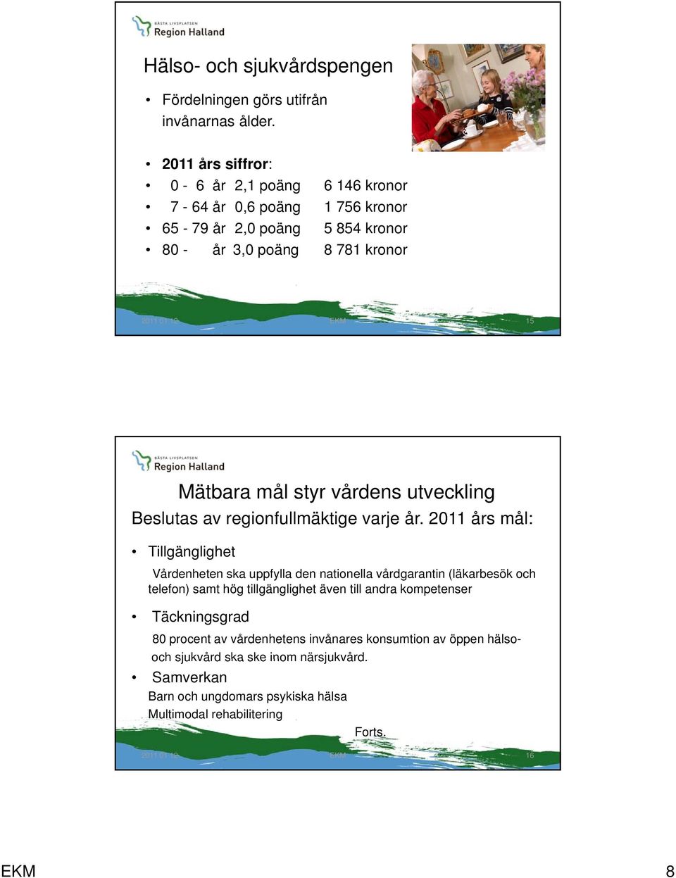 vårdens utveckling Beslutas av regionfullmäktige varje år.