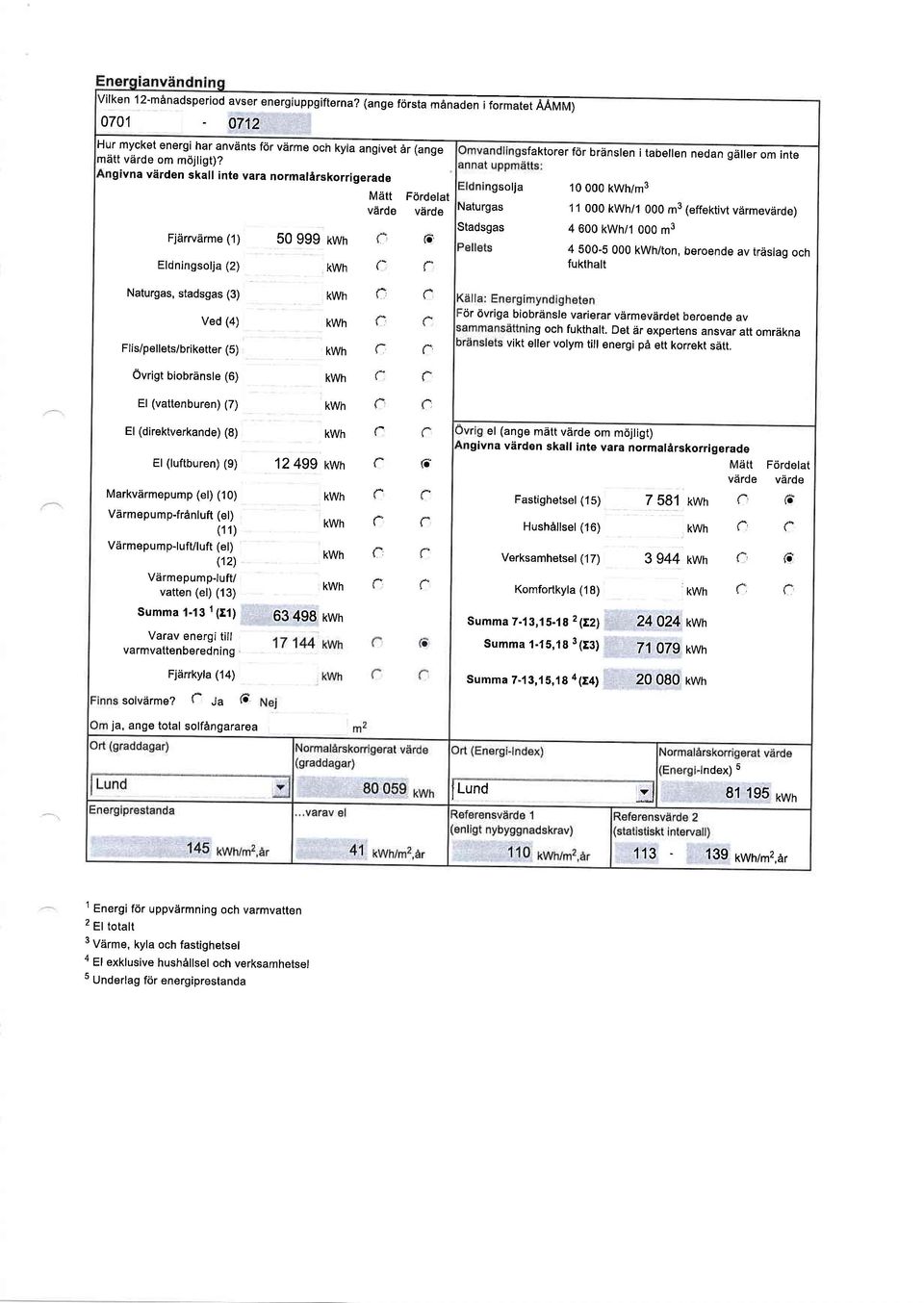 Flis/pellets/briketter (5) Ovrigt biobrdnste (6) El (vattenburen) (7) El (direktverkande) (B) El (luftburen) (9) Markvdrmepump (el)(10) Vdrmepump-frAnluft (el) (11) Viirmepump-luft/luft (el) (12)