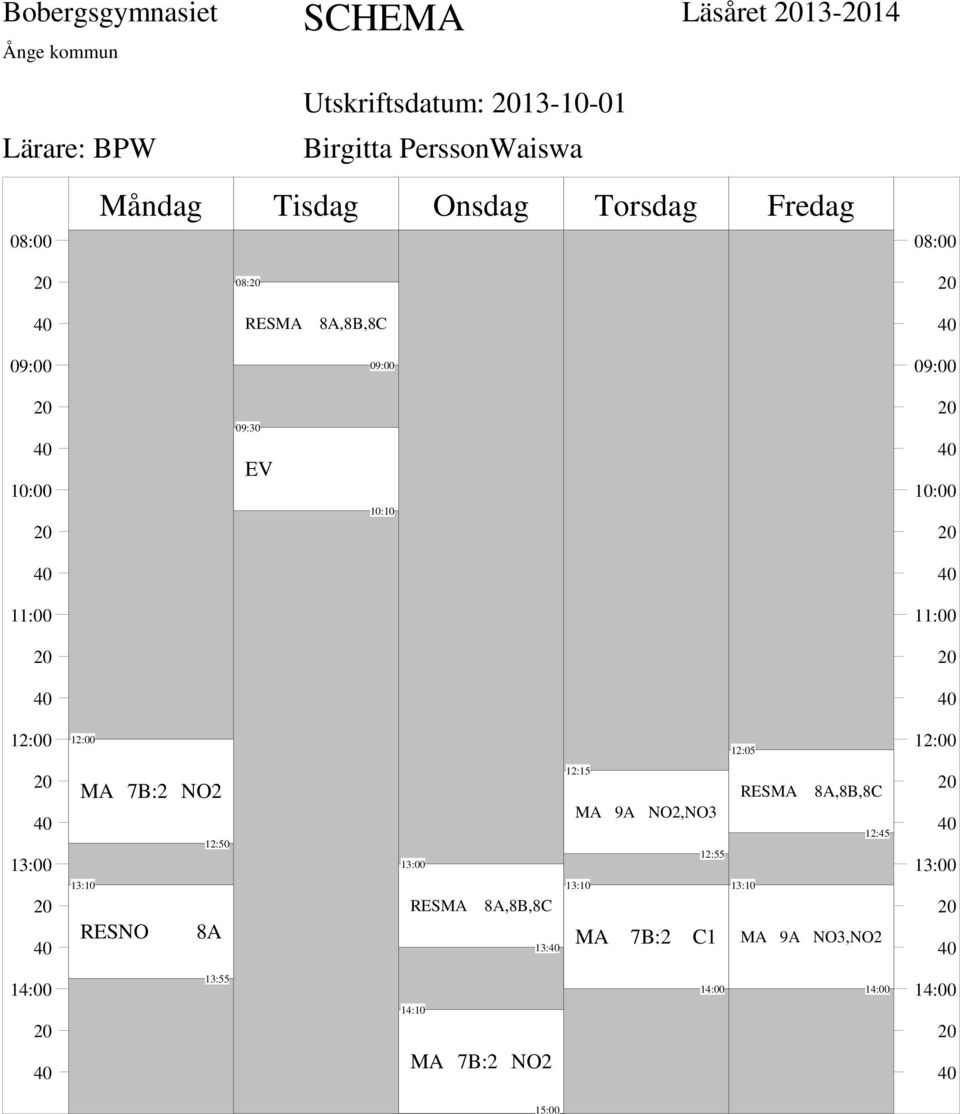 RES 8A,8B,8C EV 12:05 7B:2 NO2 RESNO 8A RES 8A,8B,8C