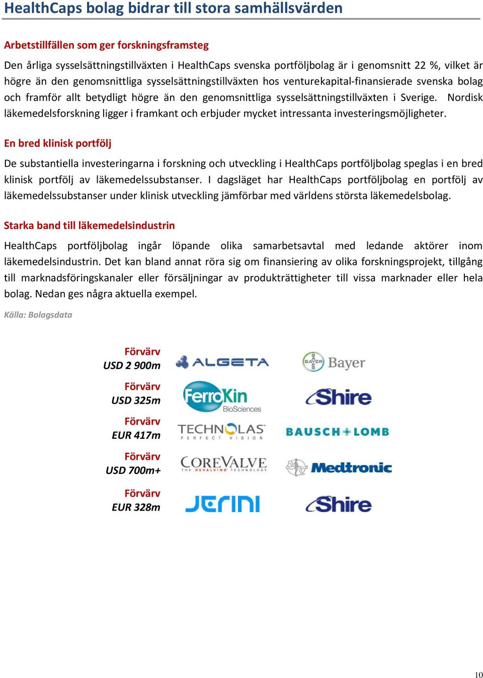 Nordisk läkemedelsforskning ligger i framkant och erbjuder mycket intressanta investeringsmöjligheter.