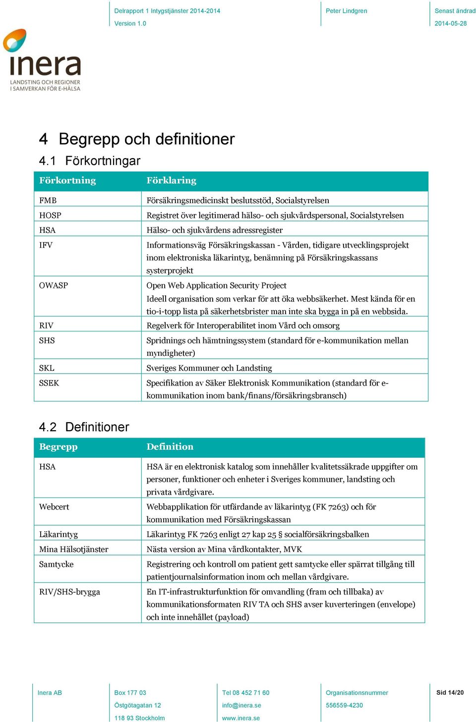 adressregister IFV Informationsväg Försäkringskassan - Vården, tidigare utvecklingsprojekt inom elektroniska läkarintyg, benämning på Försäkringskassans systerprojekt OWASP Open Web Application