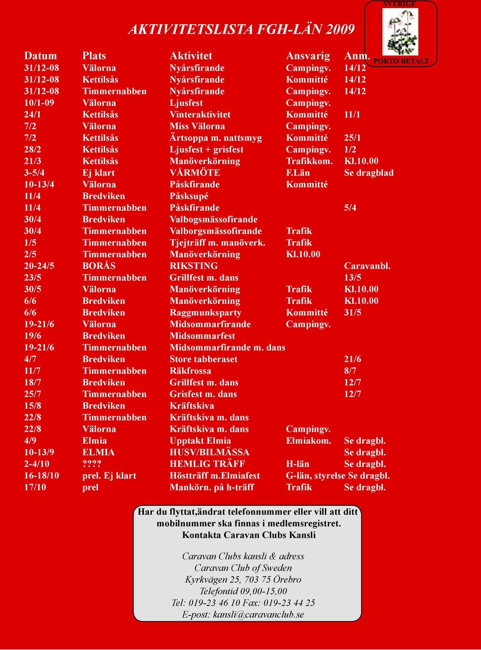 24/1 Kettilsås Vinteraktivitet Kommitté 11/1 7/2 Välorna Miss Välorna Campingv. 7/2 Kettilsås Ärtsoppa m. nattsmyg Kommitté 25/1 28/2 Kettilsås Ljusfest + grisfest Campingv.