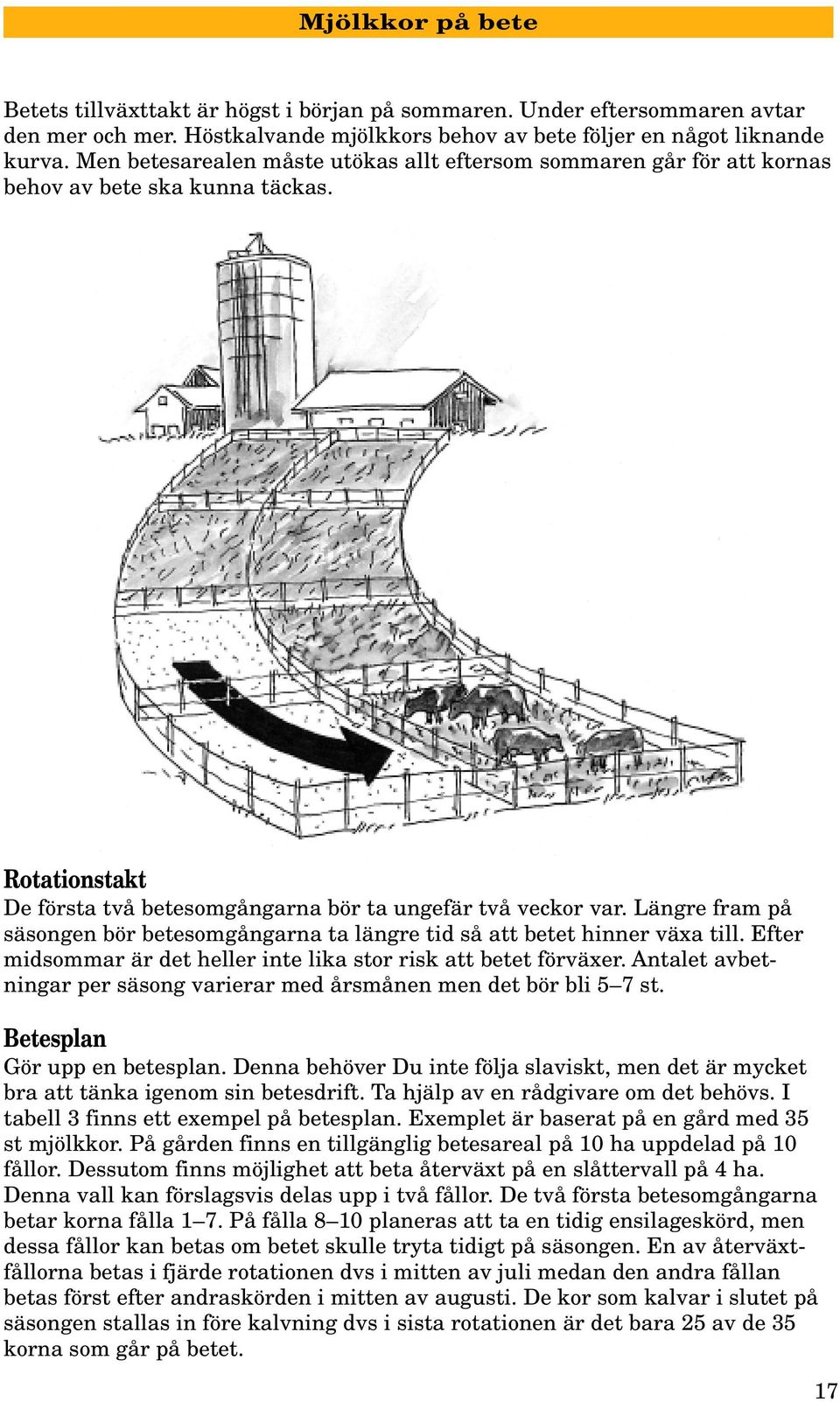 Längre fram på säsongen bör betesomgångarna ta längre tid så att betet hinner växa till. Efter midsommar är det heller inte lika stor risk att betet förväxer.