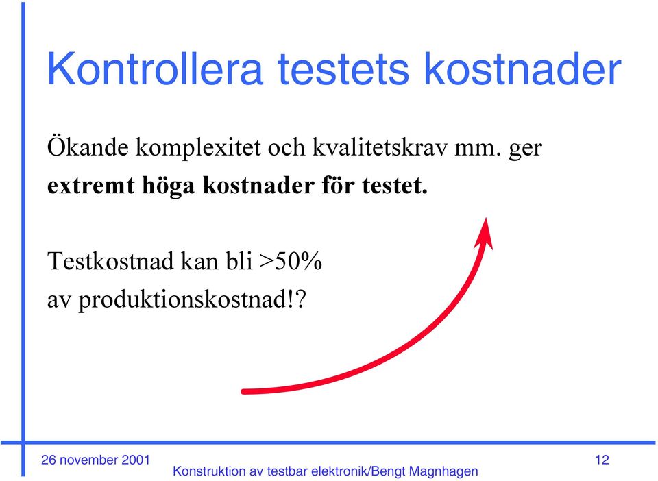 ger extremt höga kostnader för testet.