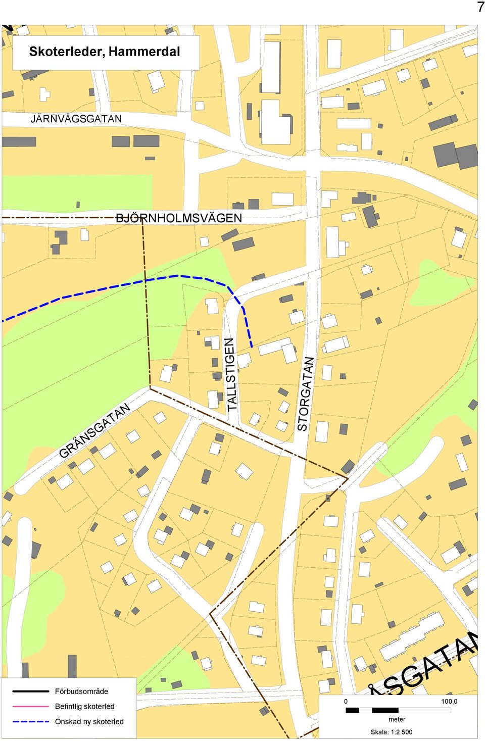 STORGATAN Förbudsområde Befintlig skoterled