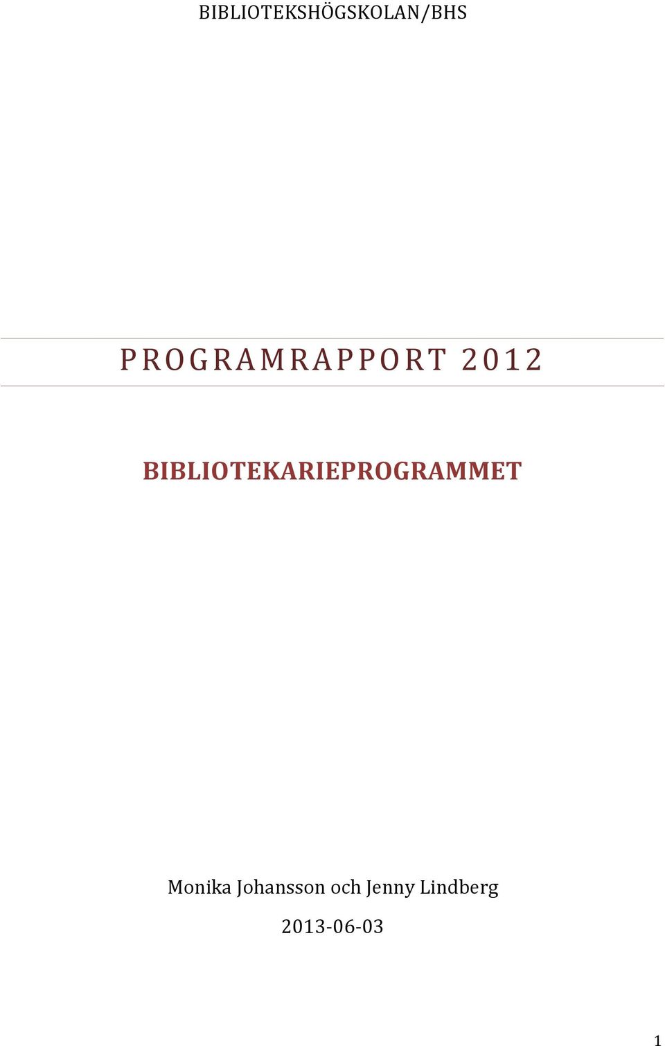 BIBLIOTEKARIEPROGRAMMET