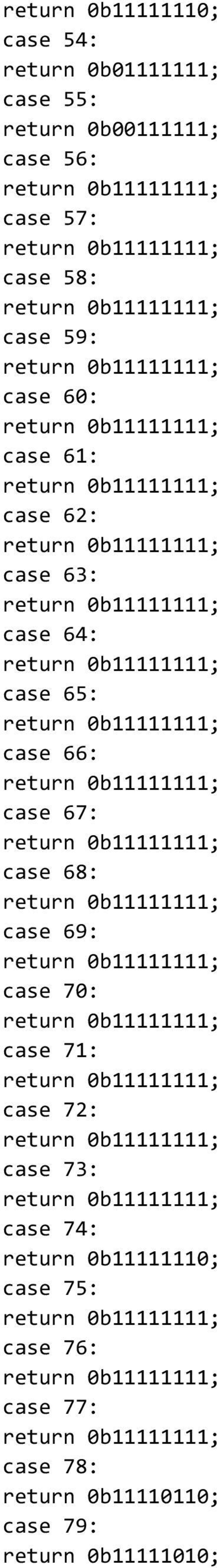 66: case 67: case 68: case 69: case 70: case 71: case 72: case 73: case 74: return