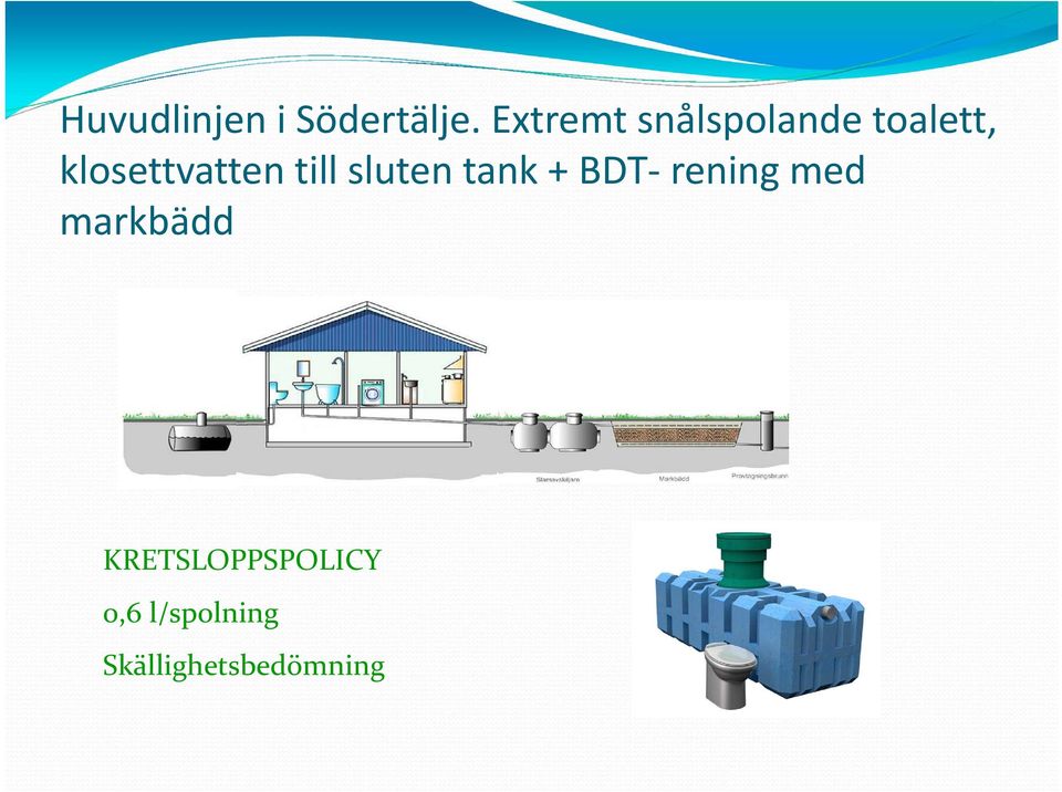 klosettvatten till sluten tank + BDT