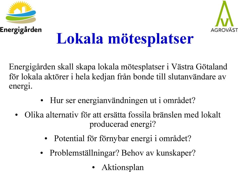 Hur ser energianvändningen ut i området?