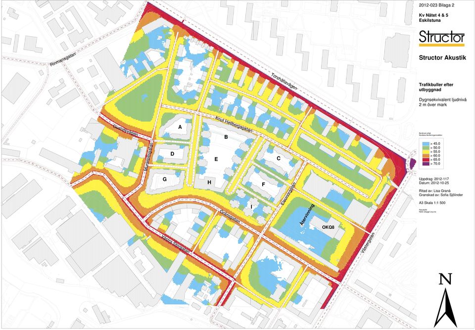 Munktellsgatan D E C > 45.0 > 50.0 > 55.0 > 60.0 > 65.0 > 70.