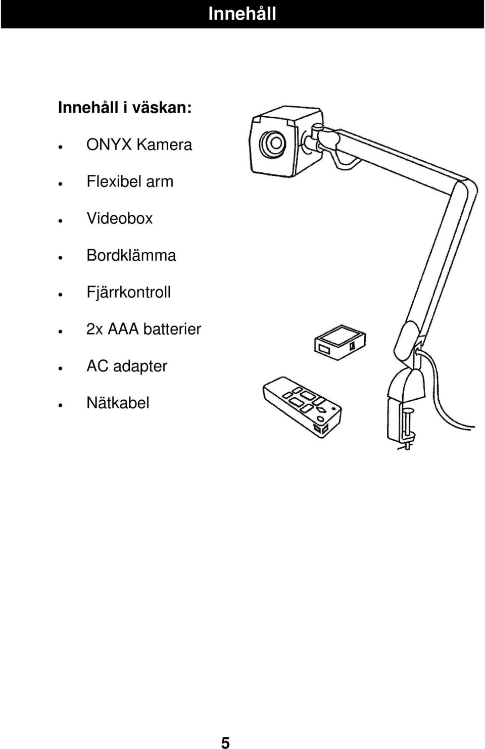 Videobox Bordklämma