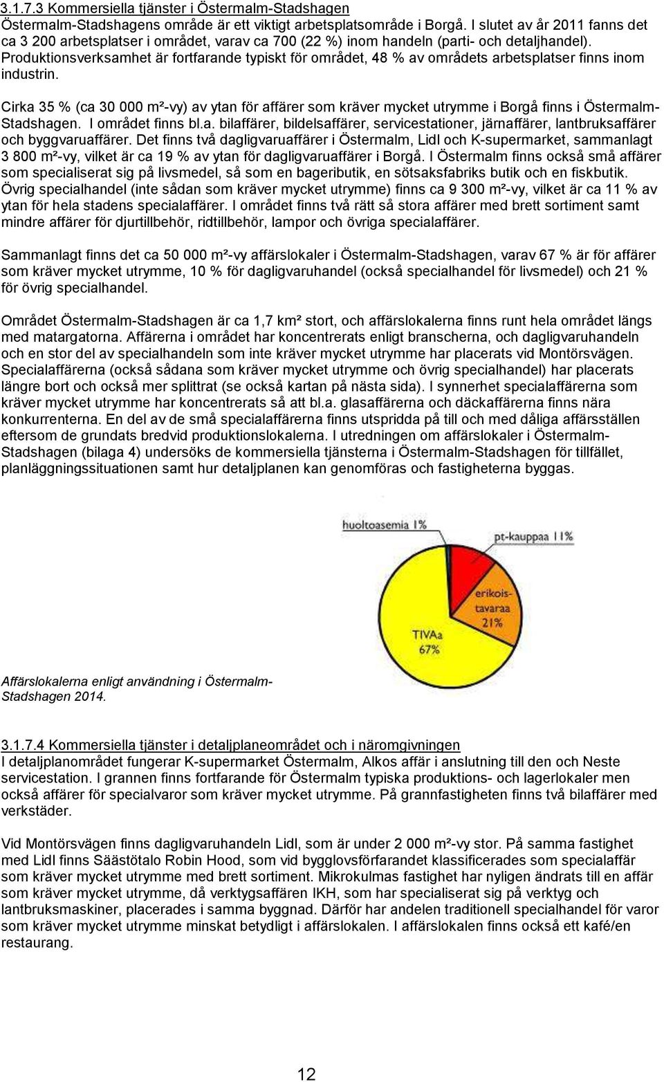 Produktionsverksamhet är fortfarande typiskt för området, 48 % av områdets arbetsplatser finns inom industrin.