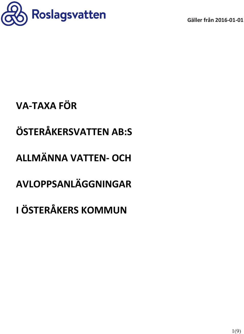 ALLMÄNNA VATTEN- OCH