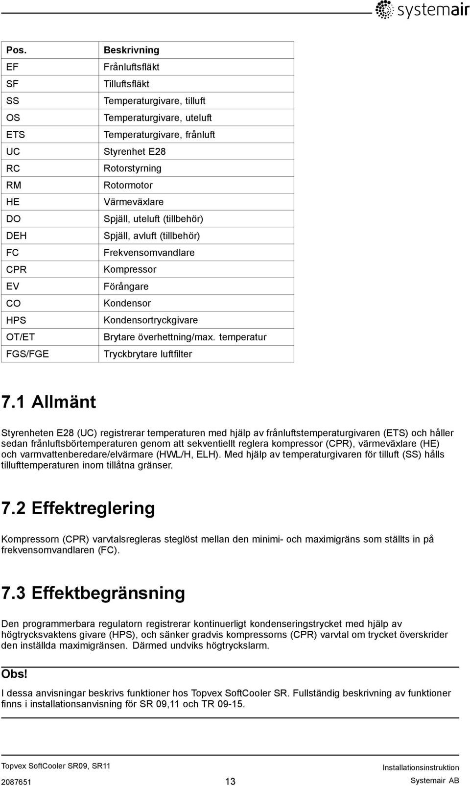överhettning/max. temperatur Tryckbrytare luftfilter 7.