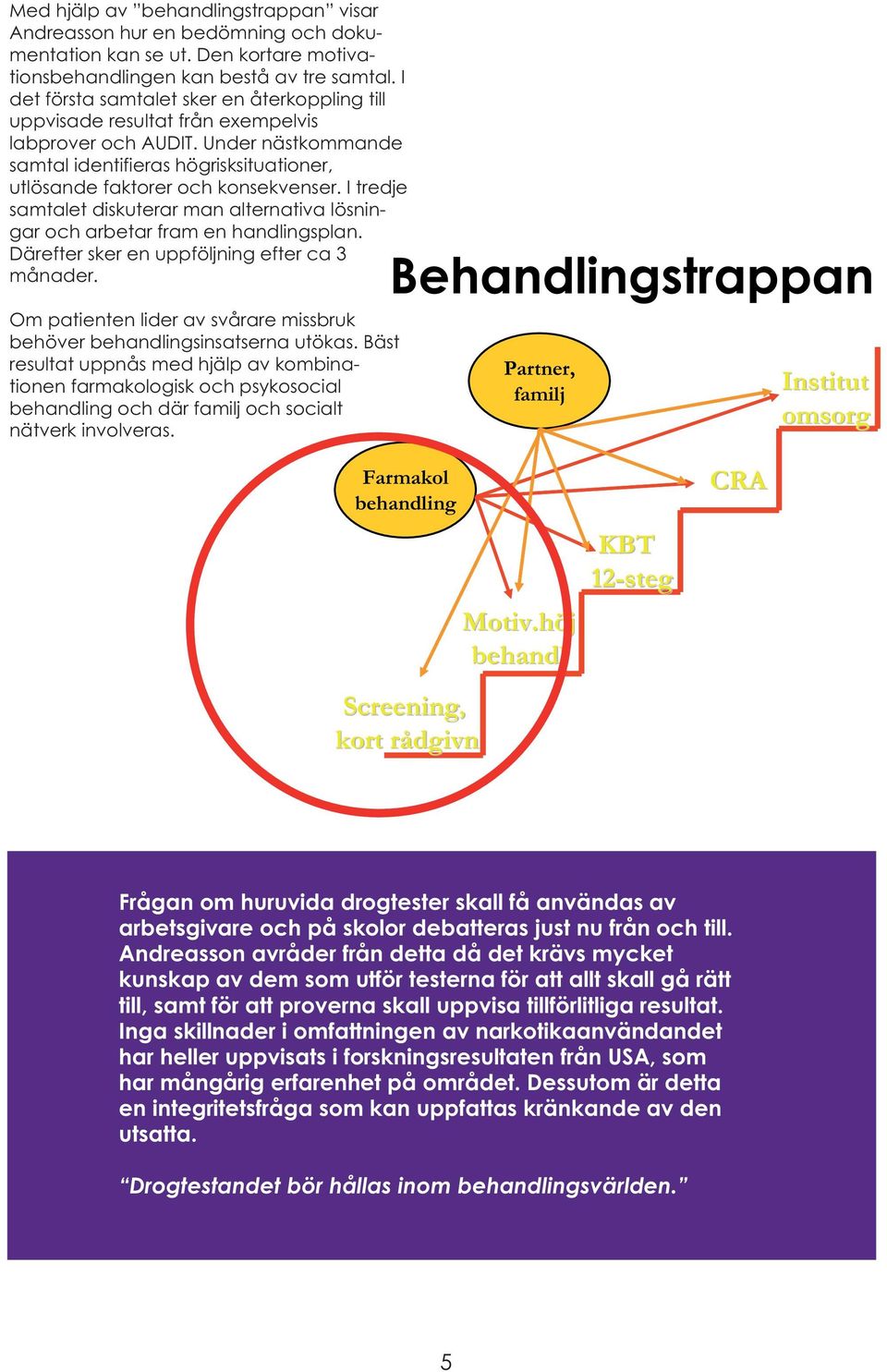 I tredje samtalet diskuterar man alternativa lösningar och arbetar fram en handlingsplan. Därefter sker en uppföljning efter ca 3 månader.