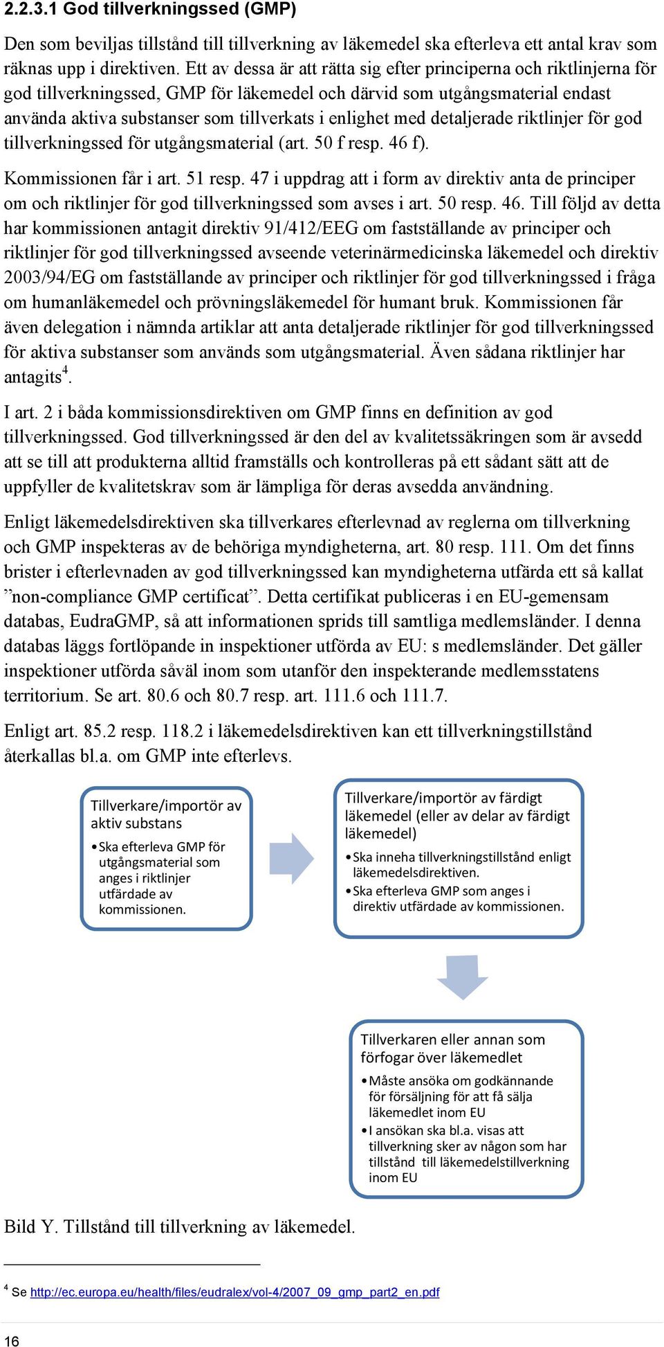 med detaljerade riktlinjer för god tillverkningssed för utgångsmaterial (art. 50 f resp. 46 f). Kommissionen får i art. 51 resp.