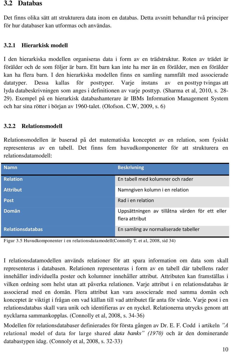 I den hierarkiska modellen finns en samling namnfält med associerade datatyper. Dessa kallas för posttyper.