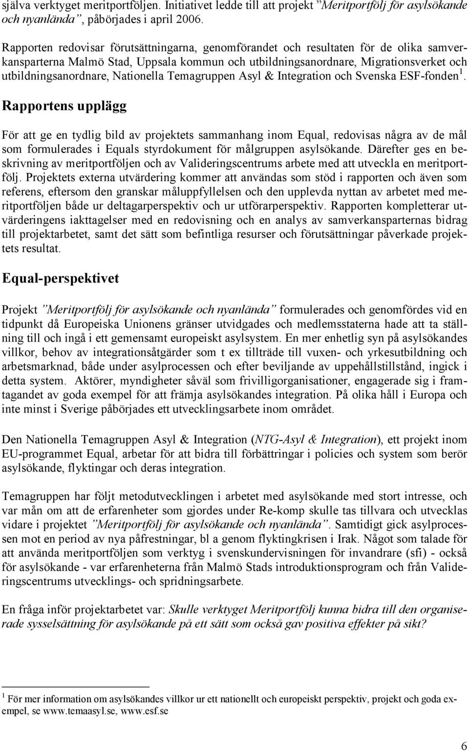 Nationella Temagruppen Asyl & Integration och Svenska ESF-fonden 1.