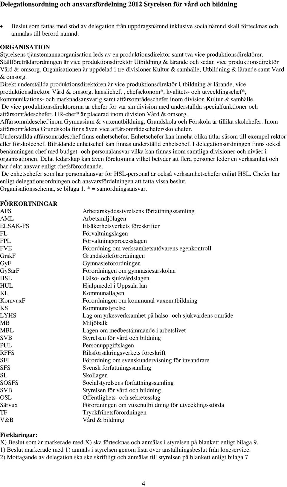 Ställföreträdarordningen är vice produktionsdirektör Utbildning & lärande och sedan vice produktionsdirektör Vård & omsorg.