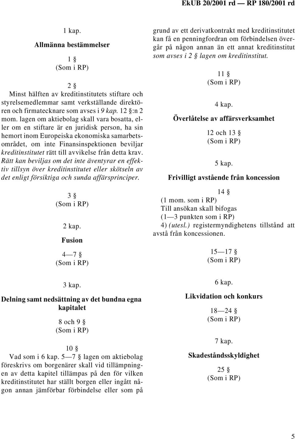 rätt till avvikelse från detta krav. Rätt kan beviljas om det inte äventyrar en effektiv tillsyn över kreditinstitutet eller skötseln av det enligt försiktiga och sunda affärsprinciper. 3 2 kap.