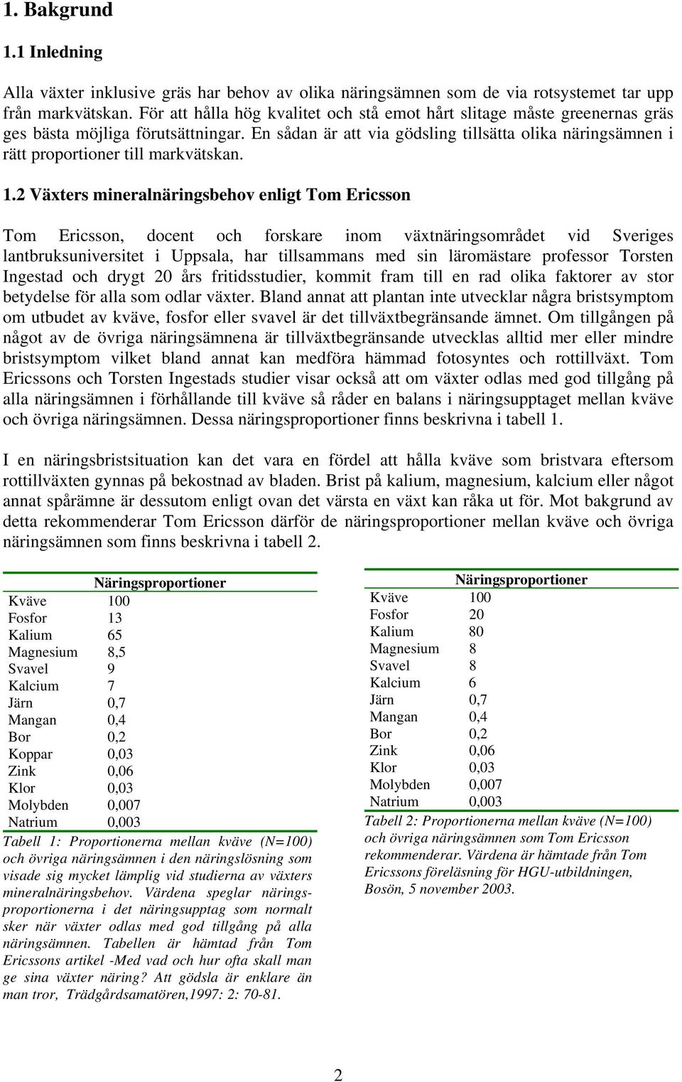 En sådan är att via gödsling tillsätta olika näringsämnen i rätt proportioner till markvätskan. 1.