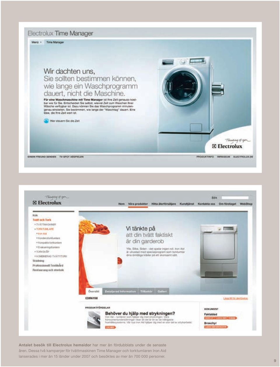 Dessa två kampanjer för tvättmaskinen Time Manager och