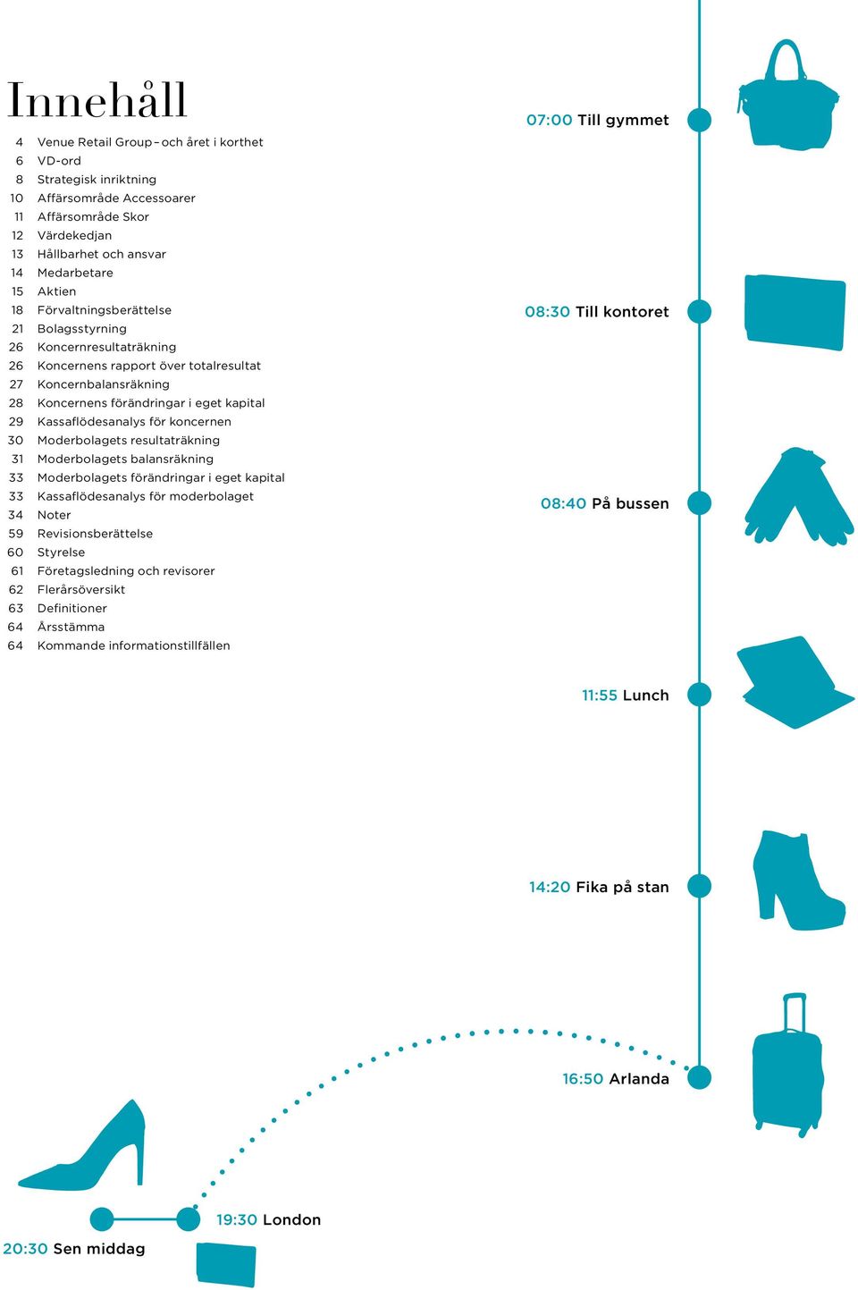 Moderbolagets resultaträkning 31 Moderbolagets balansräkning 33 Moderbolagets förändringar i eget kapital 33 Kassaflödesanalys för moderbolaget 34 Noter 59 Revisionsberättelse 60 Styrelse 61