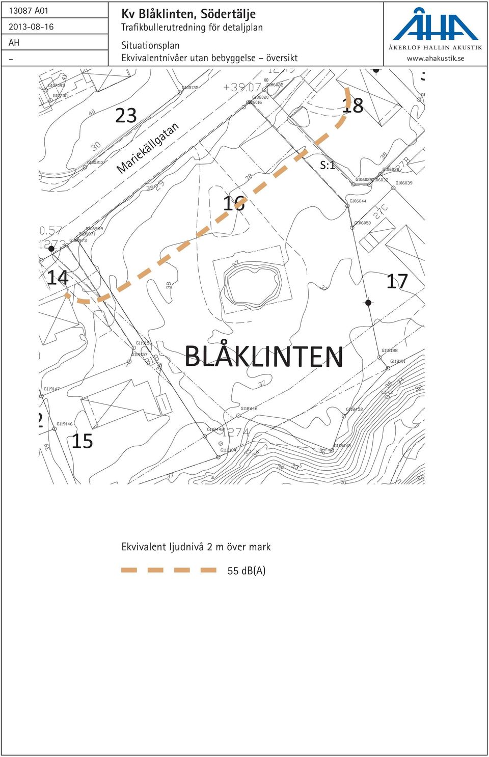 Ekvivalentnivåer utan bebyggelse översikt www.