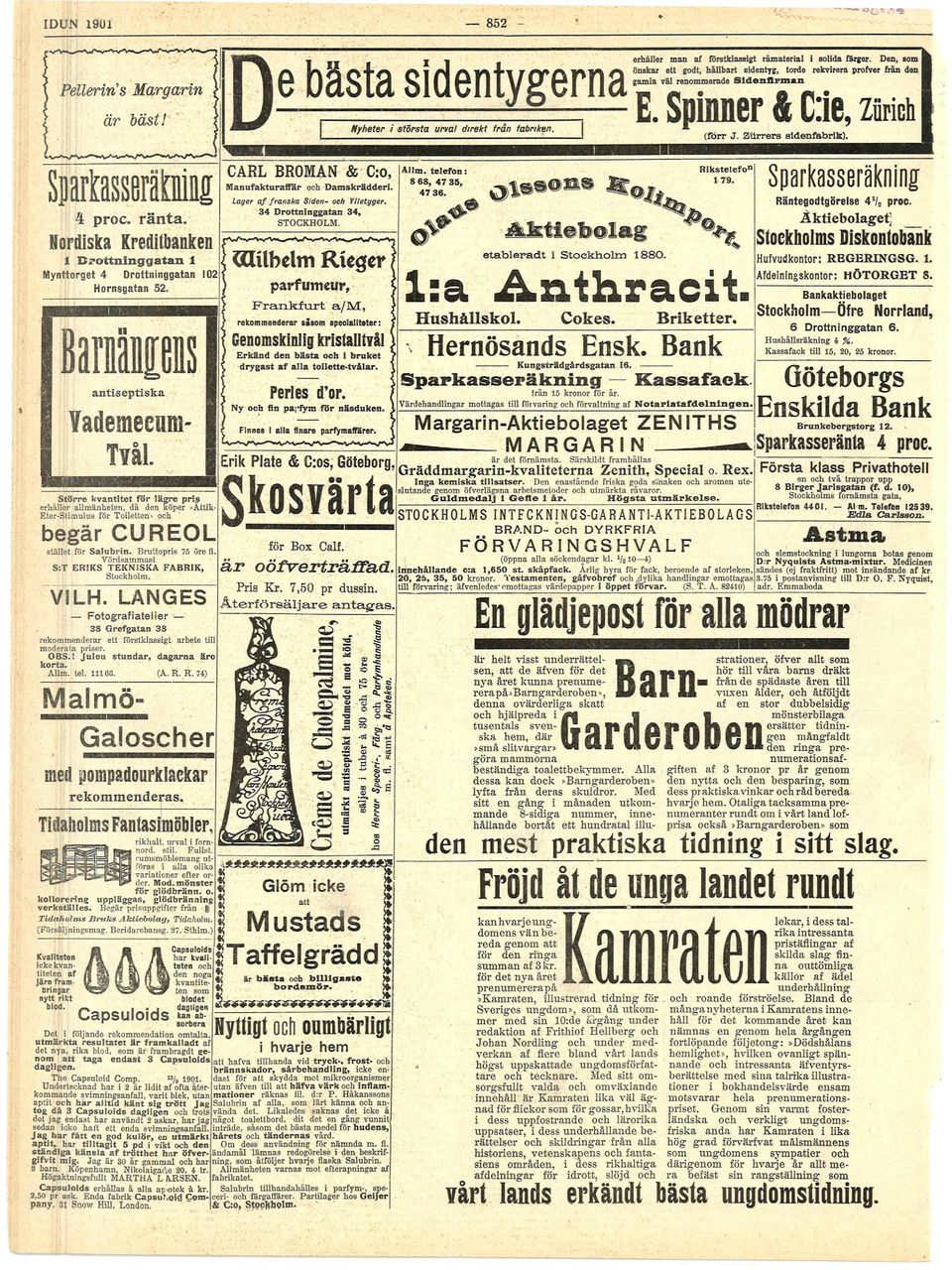 (r Sprkasseräln Lager franska S/rfew- 3 4 Drottnnggatan 3 4, SOCKHOLM. 4 proc. ränta. telefon: 8 68, 47 35, 47 36. 1 Räntegodtgörelse 4 /, proc.