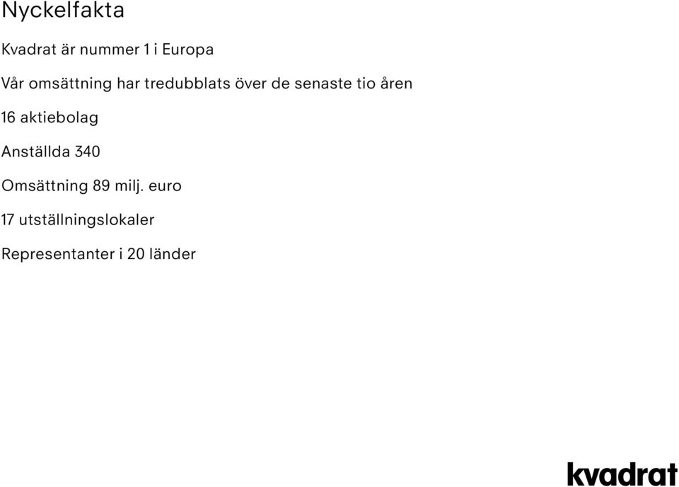 åren 16 aktiebolag Anställda 340 Omsättning 89