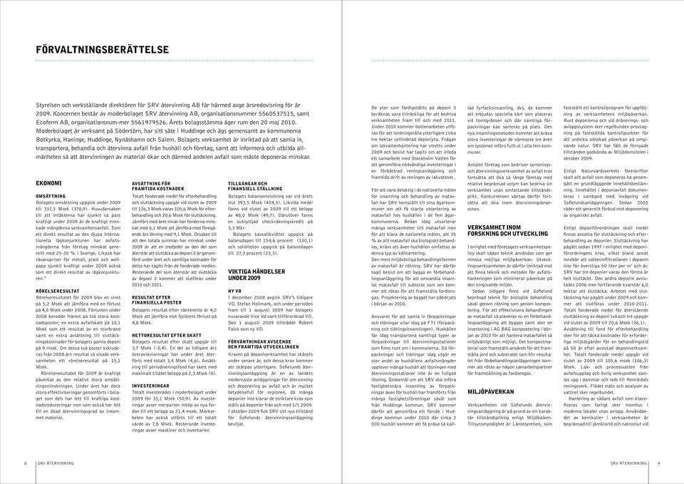 Moderbolaget är verksamt på Södertörn, har sitt säte i Huddinge och ägs gemensamt av kommunerna Botkyrka, Haninge, Huddinge, Nynäshamn och Salem.