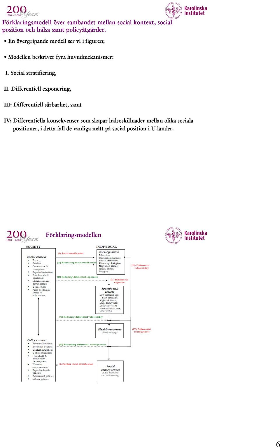 Differentiell exponering, III: Differentiell sårbarhet, samt IV: Differentiella konsekvenser som skapar