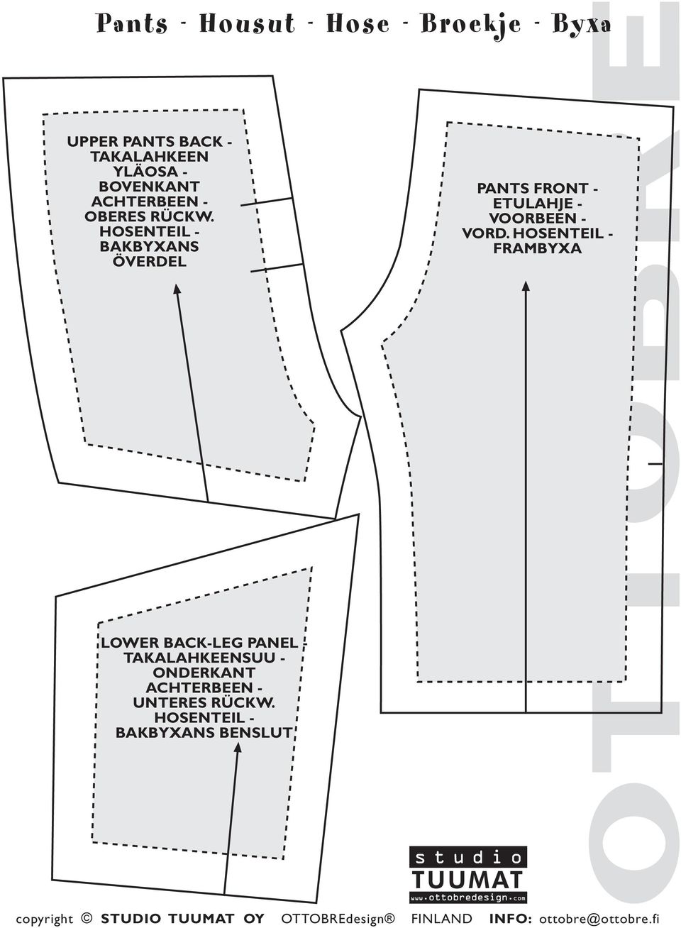 HOSENTEIL - BAKBYXANS ÖVERDEL PANTS FRONT - ETULAHJE - VOORBEEN - VORD.