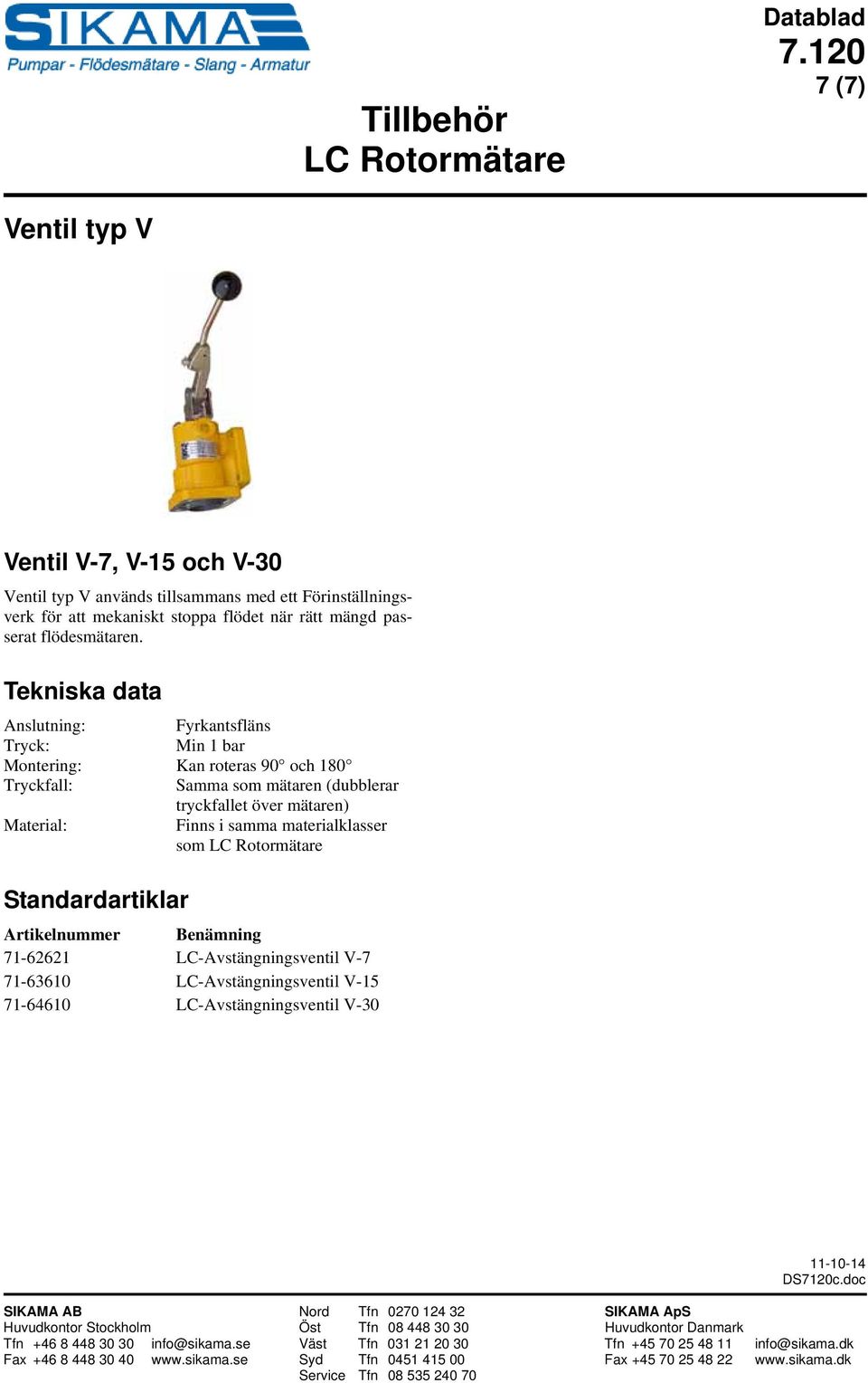 Anslutning: Fyrkantsfläns Tryck: Min 1 bar Montering: Kan roteras 90 och 180 som 71-62621