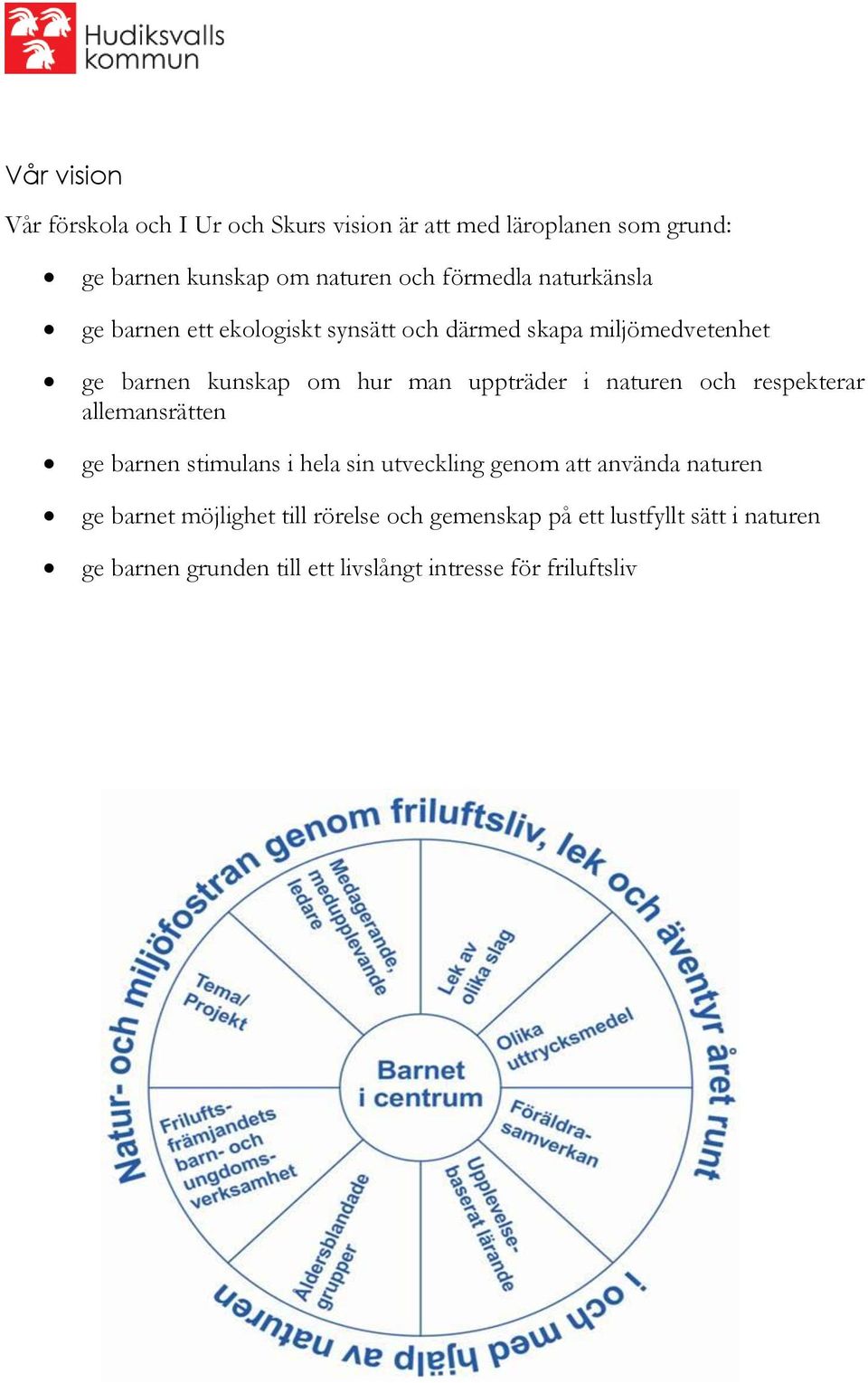 uppträder i naturen och respekterar allemansrätten ge barnen stimulans i hela sin utveckling genom att använda naturen ge