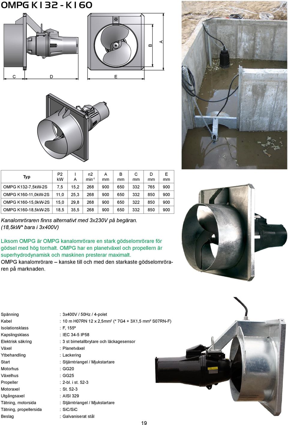 OMP har en planetväxel och propellern är superhydrodynamisk och maskinen presterar maximalt. OMP kanalomrörare kanske till och med den starkaste gödselomröraren på marknaden.