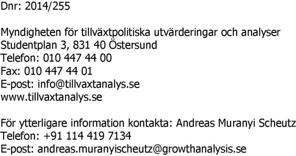 info@tillvaxtanalys.