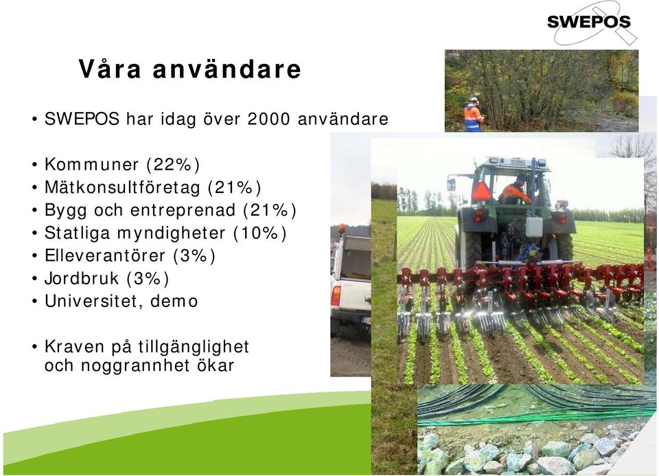 Statliga myndigheter (10%) Elleverantörer (3%) Jordbruk (3%)