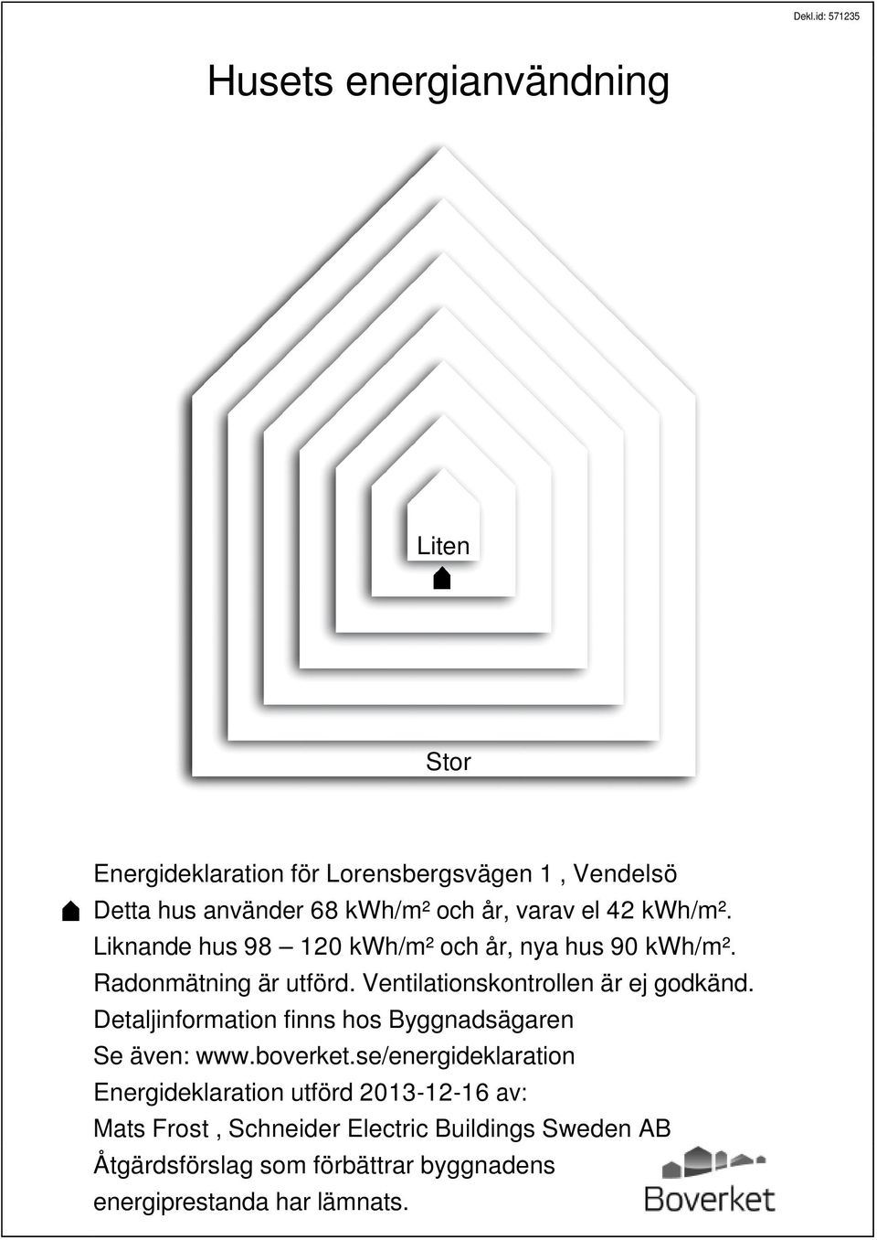 Ventilationskontrollen är ej godkänd. Detaljinformation finns hos Byggnadsägaren Se även: www.boverket.